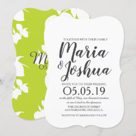 Färsk Bright Grönt Lemon Silo Mönster Bröllop Inbjudningar