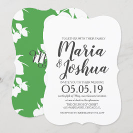 Färsk Bright Grönt Lemon Silo Mönster Bröllop Inbjudningar