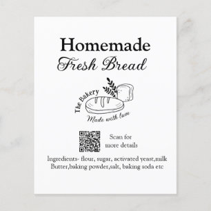 Färsk bröd bakery lägg till namn ingredienser Q r-