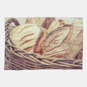 Färsk Bröd Basket Kökshandduk