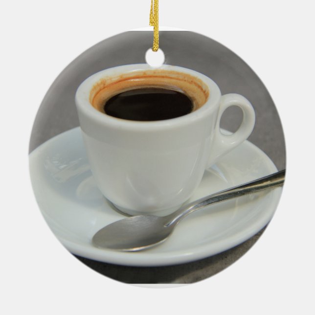 Färsk brödespresso julgransprydnad keramik (Baksidan)