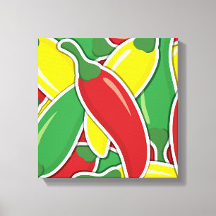 Färsk chilipeppar av funky canvastryck
