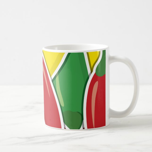 Färsk chilipeppar av funky kaffemugg (Höger)