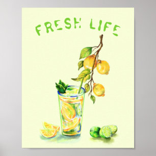 Färsk Citron-Coola Poster Dra - Anpassningsbar