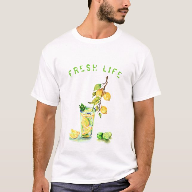 Färsk Citron Juice Coola Drink Lemonade T-Shirt (Framsida)