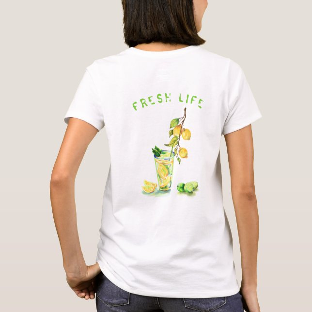 Färsk Citron Juice Coola Drink Lemonade T-Shirt (Baksida)