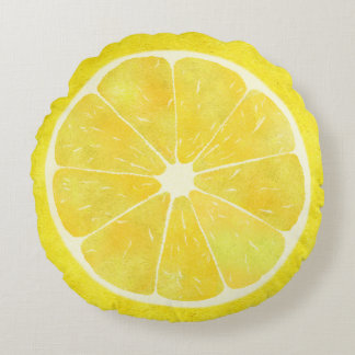 Färsk citron rund kudde