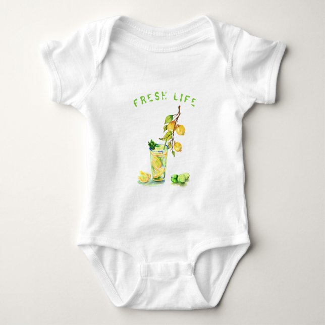 Färsk citrondryck Baby-bokostym - Anpassningsbar T Shirt (Framsida)