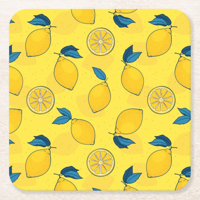 Färsk Citrus Citron  Underlägg Papper Kvadrat (Framsidan)