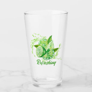 Färsk citrus-lime-design glaskopp