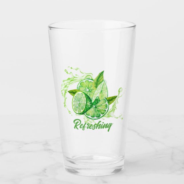 Färsk citrus-lime-design glaskopp (Framsida)