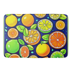 Färsk Citrus Skivmönster Badrumsmatta