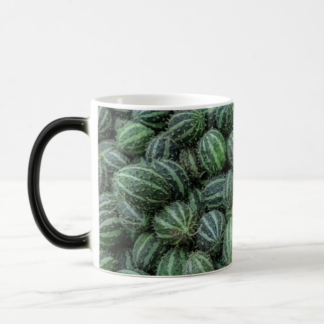 Färsk Cucamelon Grön Randig Mexikansk Frukt Foto Magisk Mugg (Vänster)