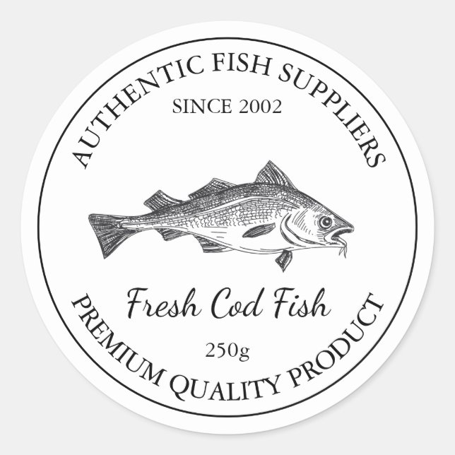 Färsk etikett på torskfiskförpackningar (Framsida)