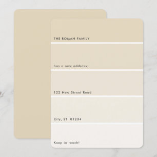 Färsk färgton Flytta Announcement Beige Paint Chip Inbjudningar