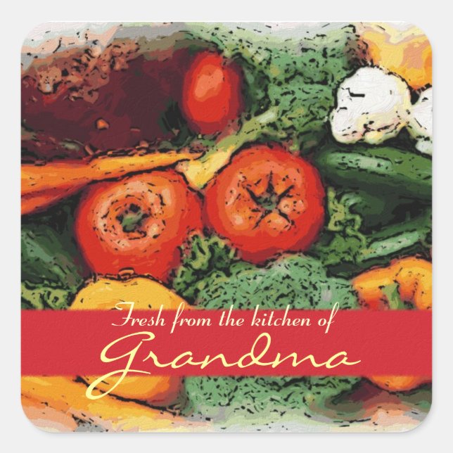 Färsk från köket av etiketter av köksväxter (Framsida)