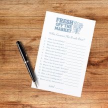 Färsk från marknaden Blå Bröllopsduschspel