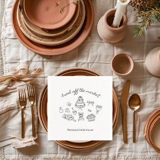 Färsk från marknaden Handritad bröllopsdusch Pappersservett