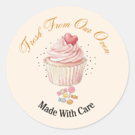 Färsk Från Vår Ugn Cupcake Bageri Klistermärke