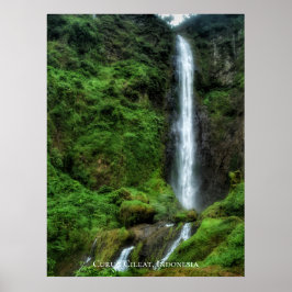 Färsk Frodig Grön Naturlig Vattenfall Poster