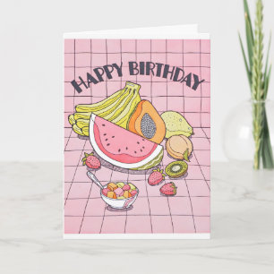Färsk Fruity Birthday Letterpress-kort Kort