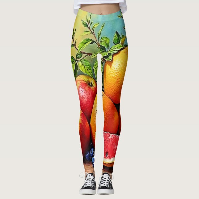 Färsk frukt i en Perfekt Blanda design Leggings (Framsida)