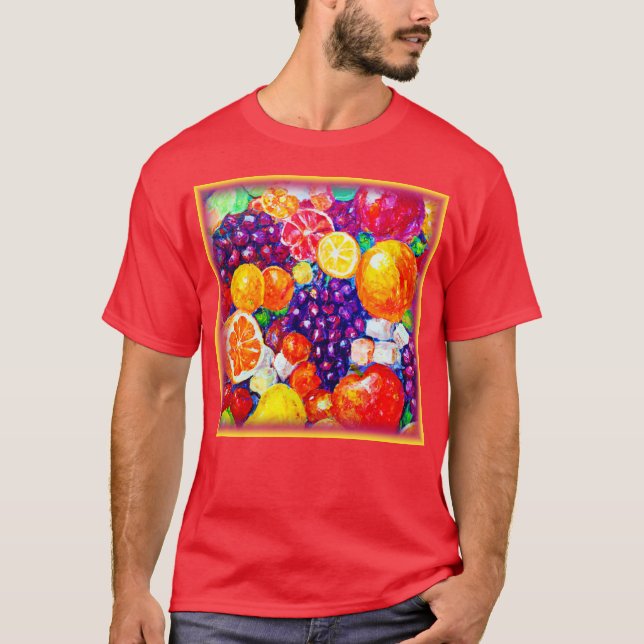 "Färsk frukt Mönster" Cute Art Köp nu T Shirt (Framsida)