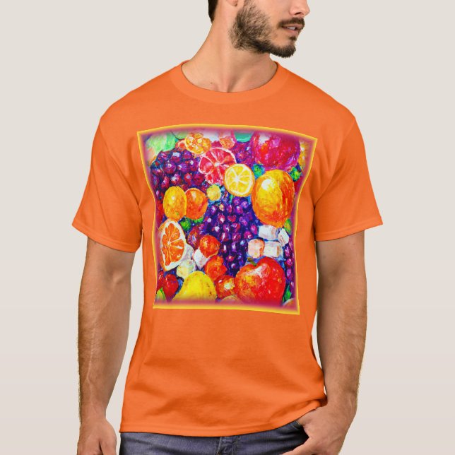 "Färsk frukt Mönster" Cute Art Köp nu T Shirt (Framsida)