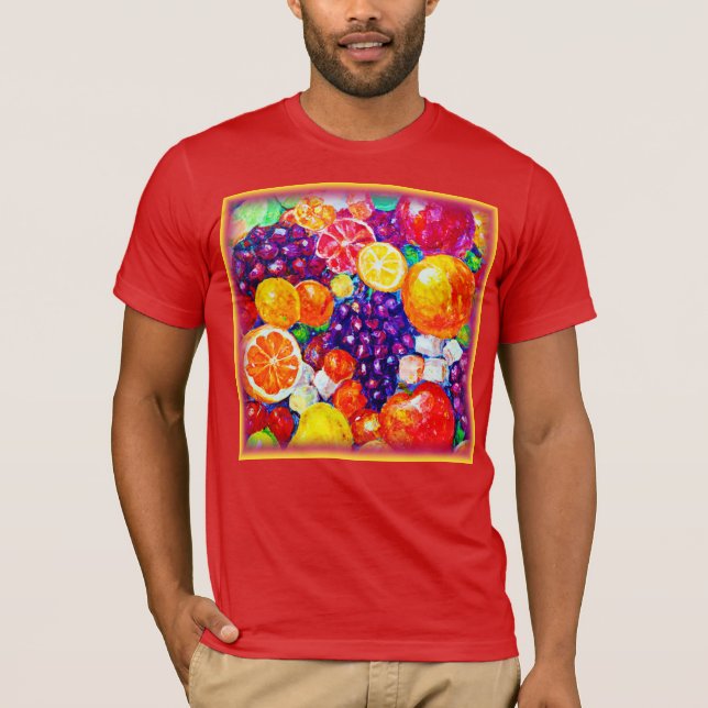 "Färsk frukt Mönster" Cute Art Köp nu T Shirt (Framsida)