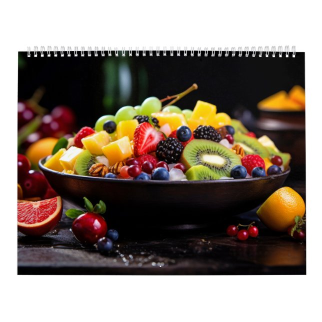 Färsk frukt, sortering, hälsosam färgad mat kalender (Omslag)