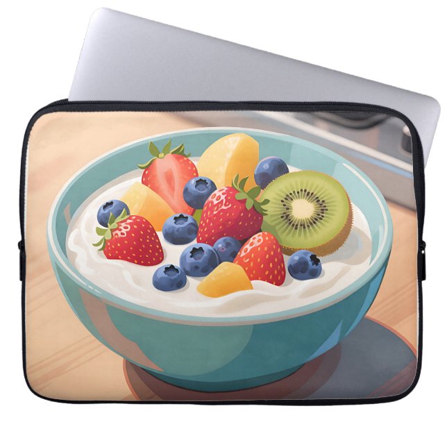 Färsk frukt yoghurt skål laptop fodral (Framsidan)