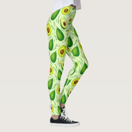 Färsk fruktbakgrund Avocado Mönster Leggings