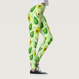 Färsk fruktbakgrund Avocado Mönster Leggings
