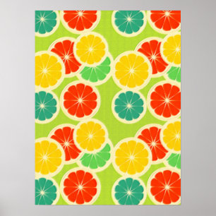Färsk fruktdesign för citrusfrukter, färglös poster