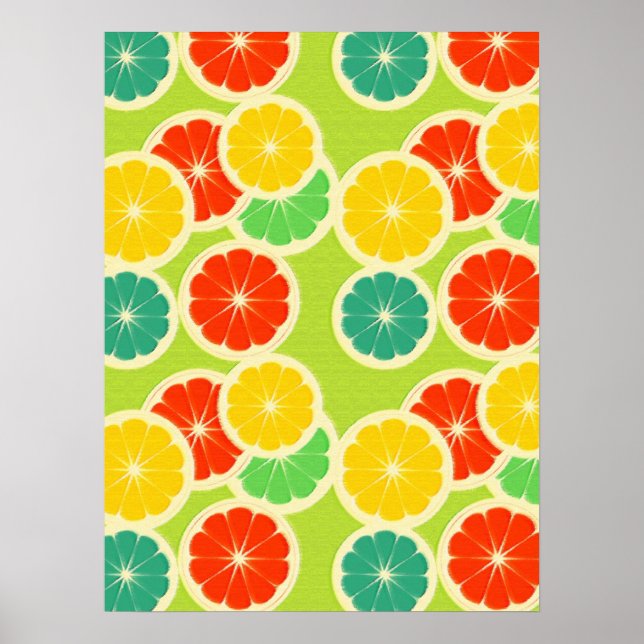 Färsk fruktdesign för citrusfrukter, färglös poster (Framsidan)