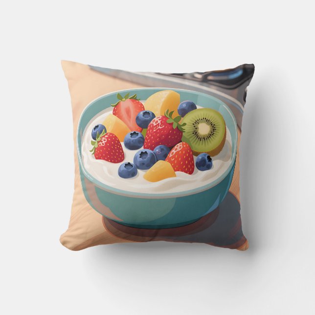 Färsk fruktyogurt skål kudde (Framsida)
