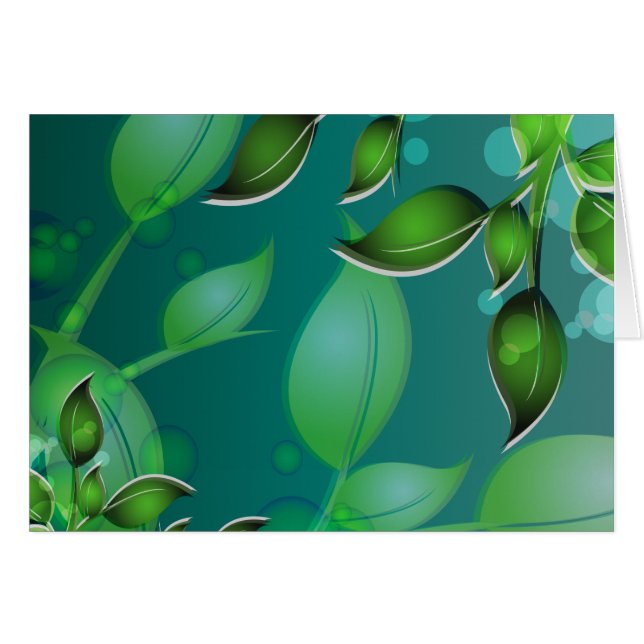 Färsk Garden Löv Hälsningskort (Framsidan Horizontal)