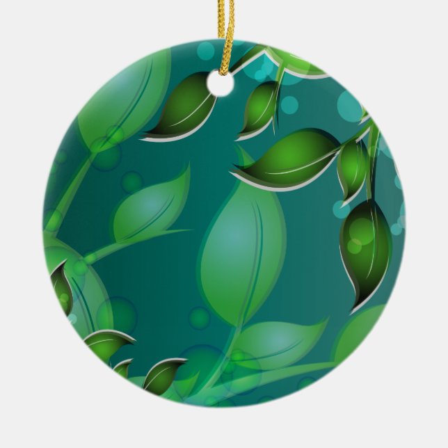 Färsk Garden Löv Julgransprydnad Keramik (Framsidan)