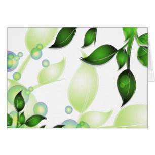 Färsk Garden Löv på White Hälsningskort