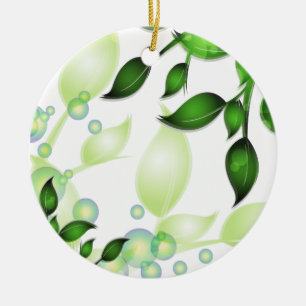 Färsk Garden Löv på White Julgransprydnad Keramik