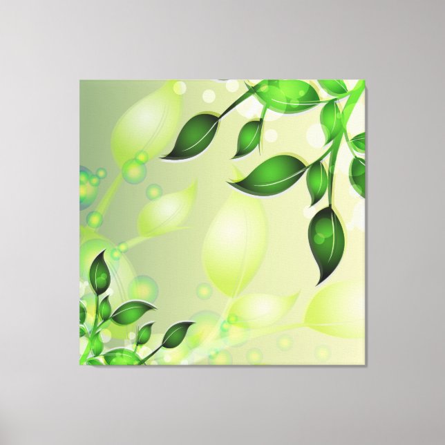 Färsk Garden Löv Wrapped Canvas (Framsida)