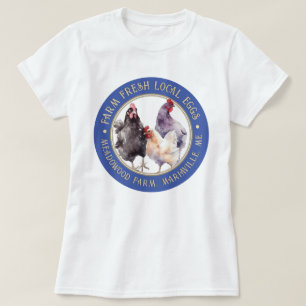 Färsk gårdsuppfödningsmarknad för lokala ägg T-shi T Shirt