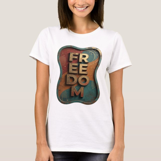Färsk Gold FREEDOM Citat Tröja (Framsida)