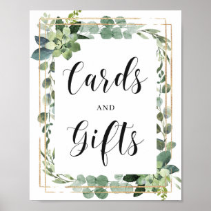 Färsk Grönt Succulwers Cards och Gifts Sign Poster