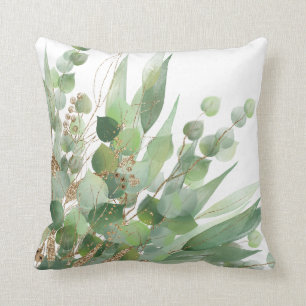 Färsk Grönt Vit botaniskt PILLOW Kudde