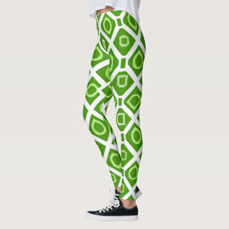 Färsk Grönt Vita cirkelns tjocktarmar Leggings