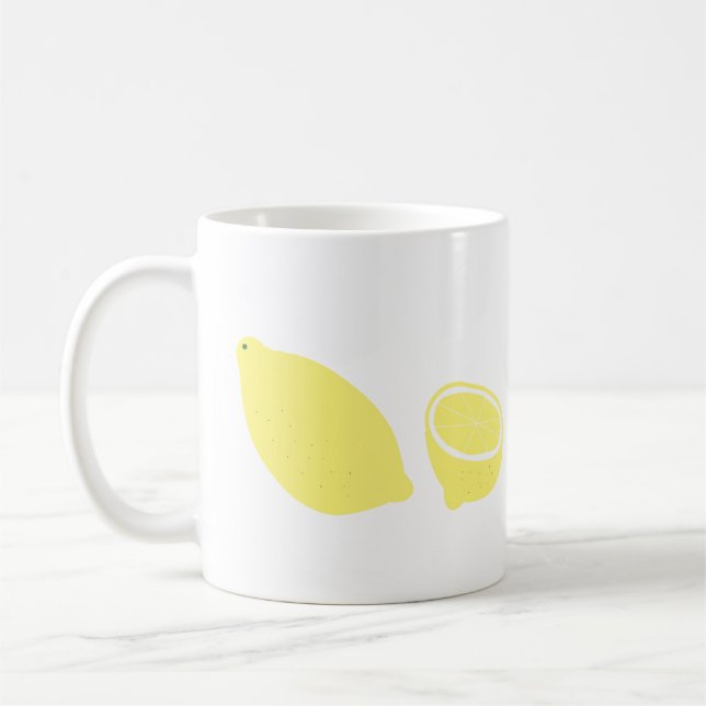 Färsk gul citron fruktpresent kaffemugg (Vänster)