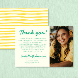 Färsk Gul & Grön Foto 2026 Examen Tack Kort