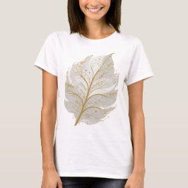Färsk guld GLÖDANDE BLAD Textdesign T Shirt