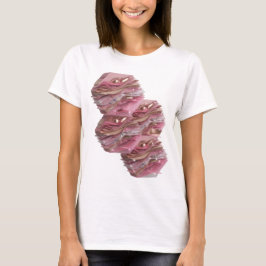 Färsk guld Rosa GLITTER SIDOR Tryck T Shirt